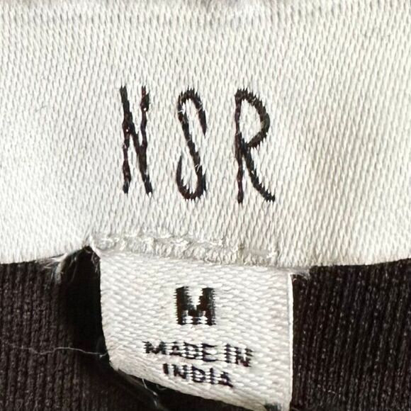 NSR Metallic Stripe Tassel Tie Front Ruffle Crop Top - Picture 9 of 10